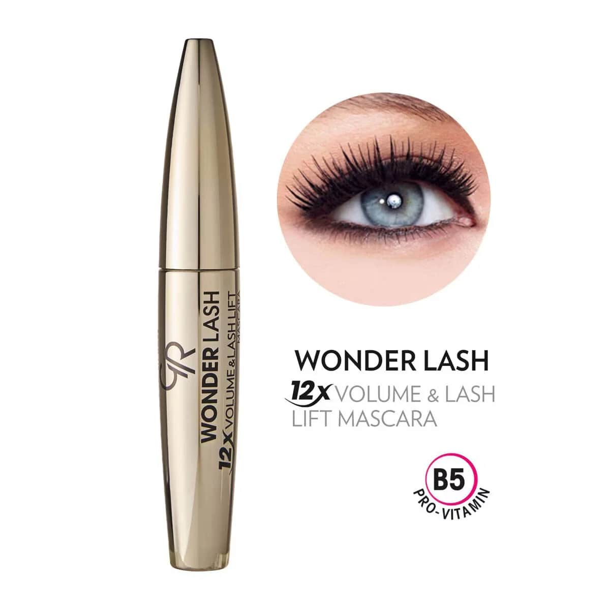 Golden Rose Volumen-Mascara mit Faserbürste und Provitamin B5