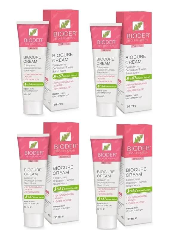 Bioder Biocure Haarreduzierende Creme für das Gesicht - 4x30ml