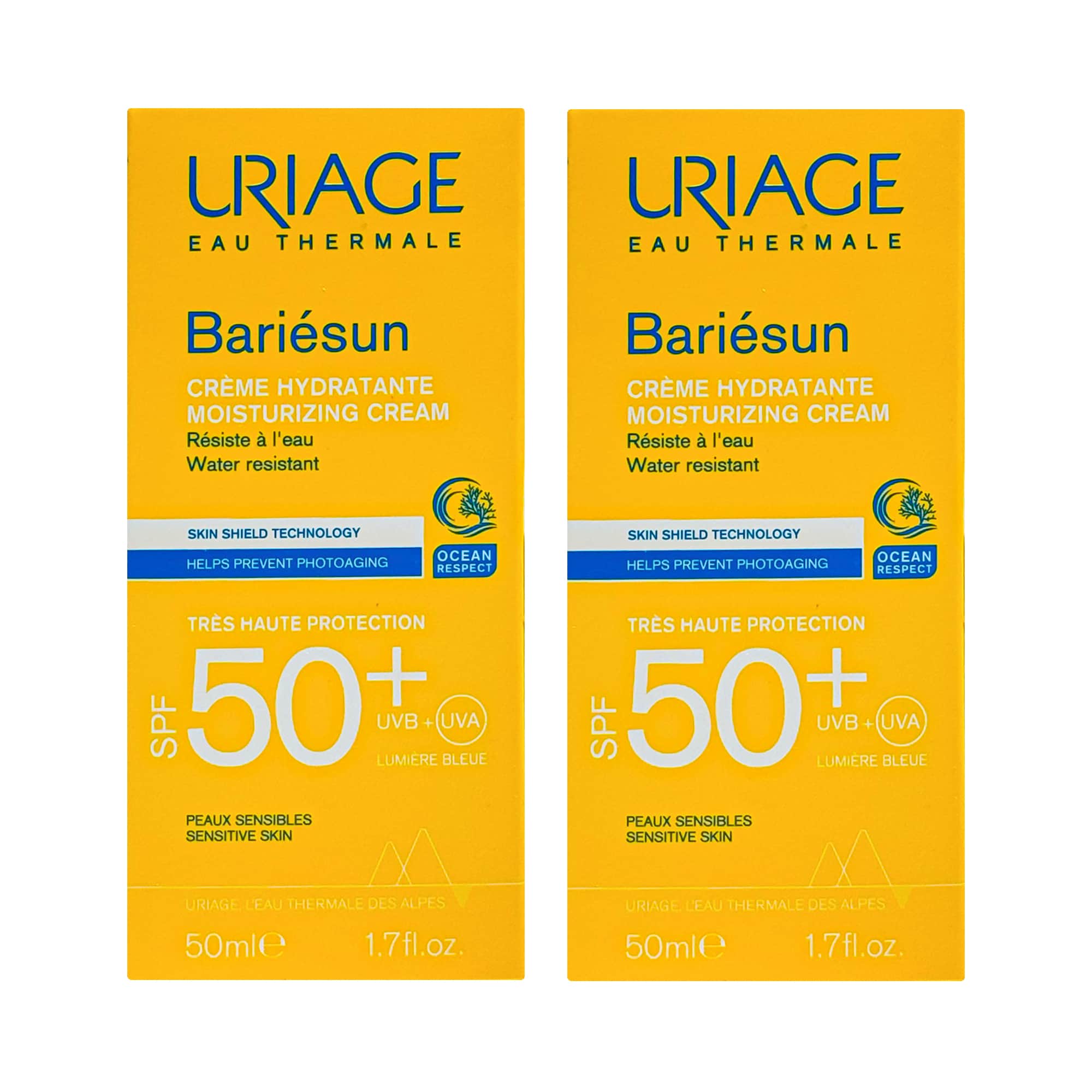 Uriage Paris Sun Protection Moisturizing Cream SPF 50 Water-Resistant 50 ml 1+1 Free - 1