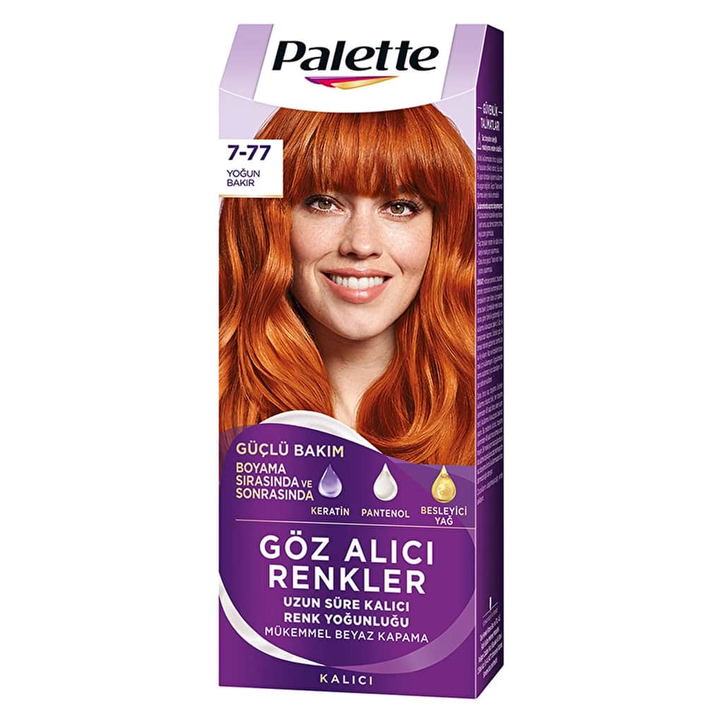 Palette Eye-catching Colors Hair Dye 7-77 intense Copper - 2
