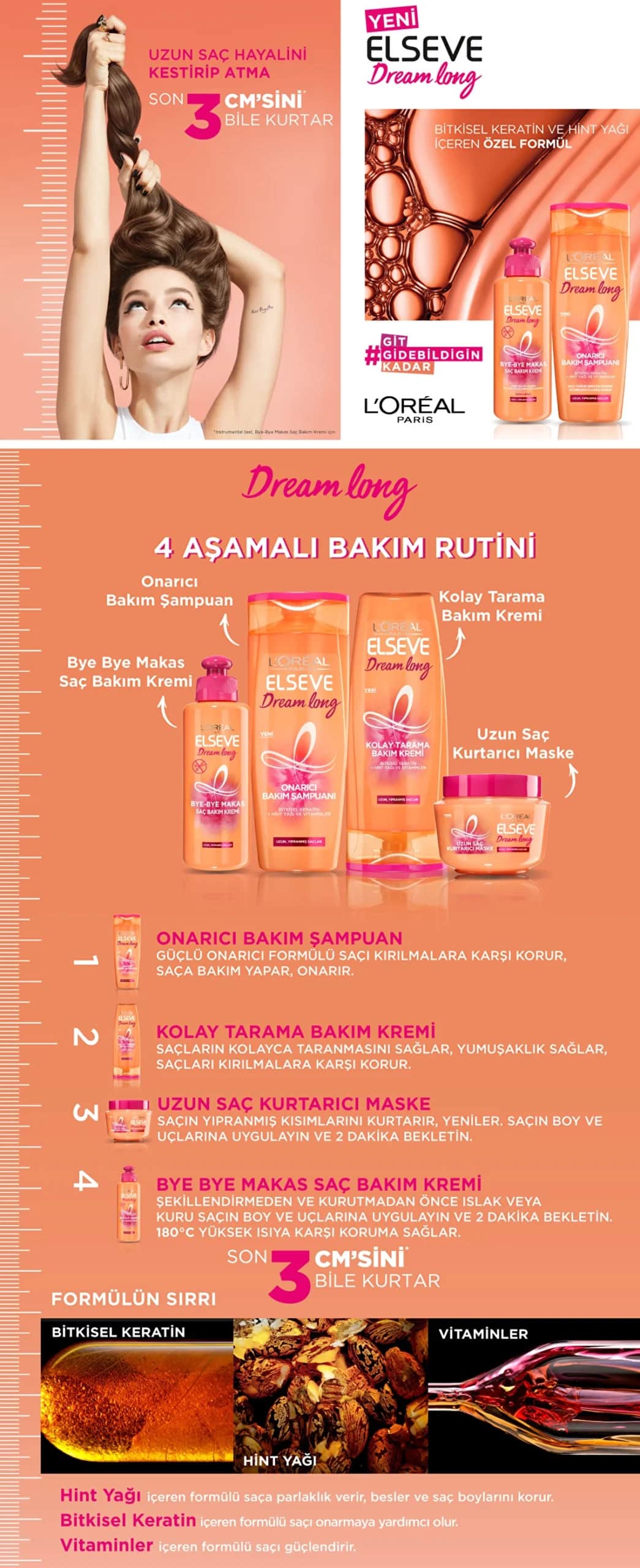 L'Oréal Paris Elseve Dream Long Bye-bye Scissors Hair Care Cream 200 ml - 6