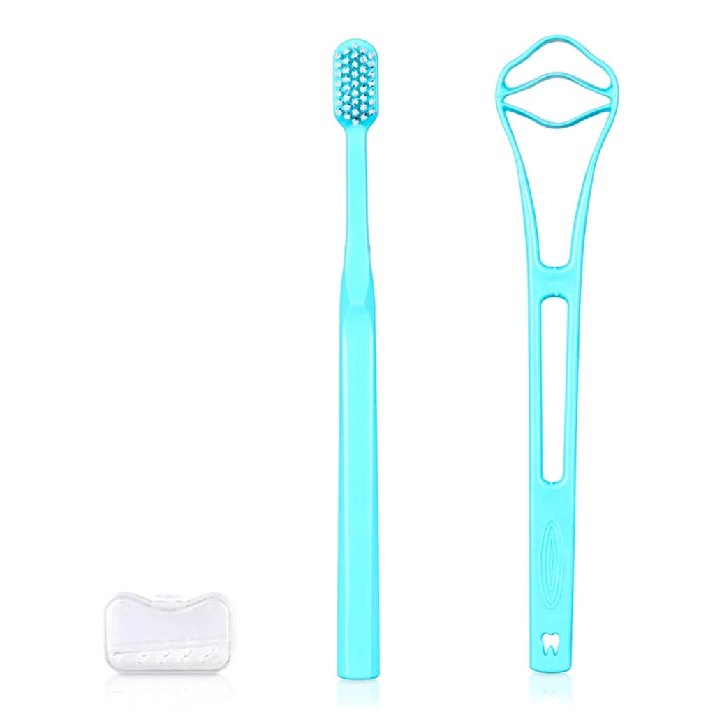 Benri Dent Oral Care Set: Toothbrush & Tongue Cleaner Combo - 2