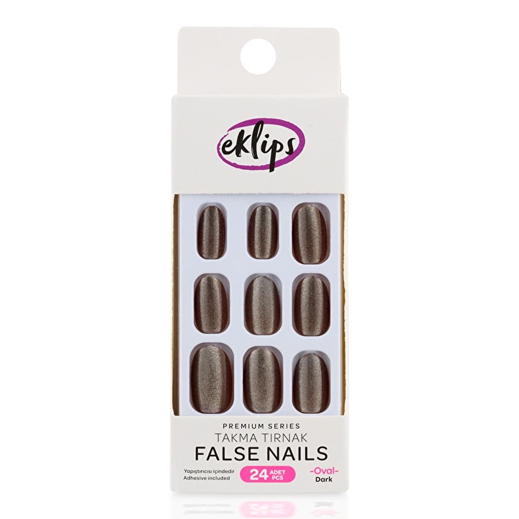 Eklips False Nails Glittery Dark Oval
