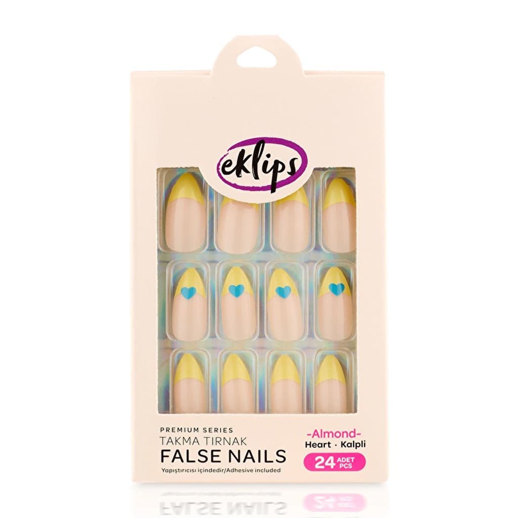 Eklips False Nails Heart French Almond