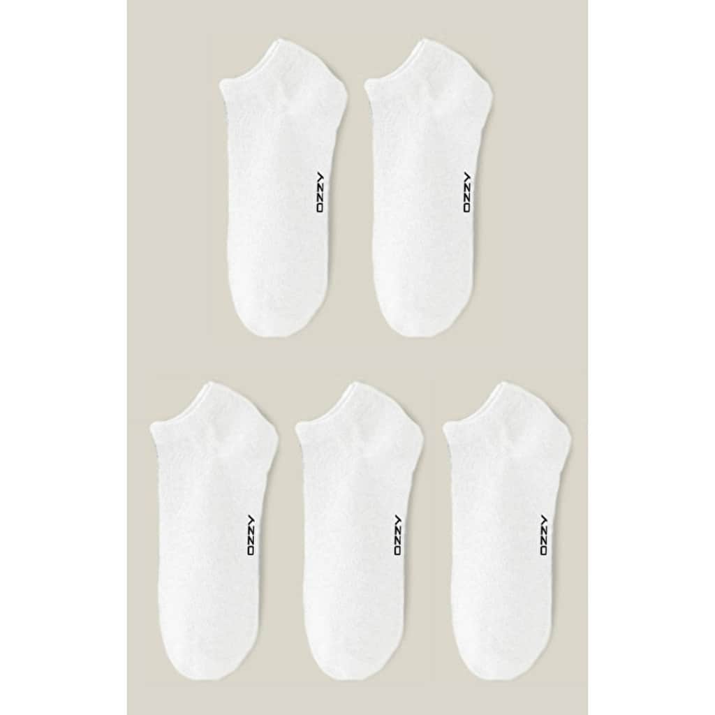 Ozzy Socks Men's 5-pack Seamless Cotton Ankle Socks White 40/44 - 2