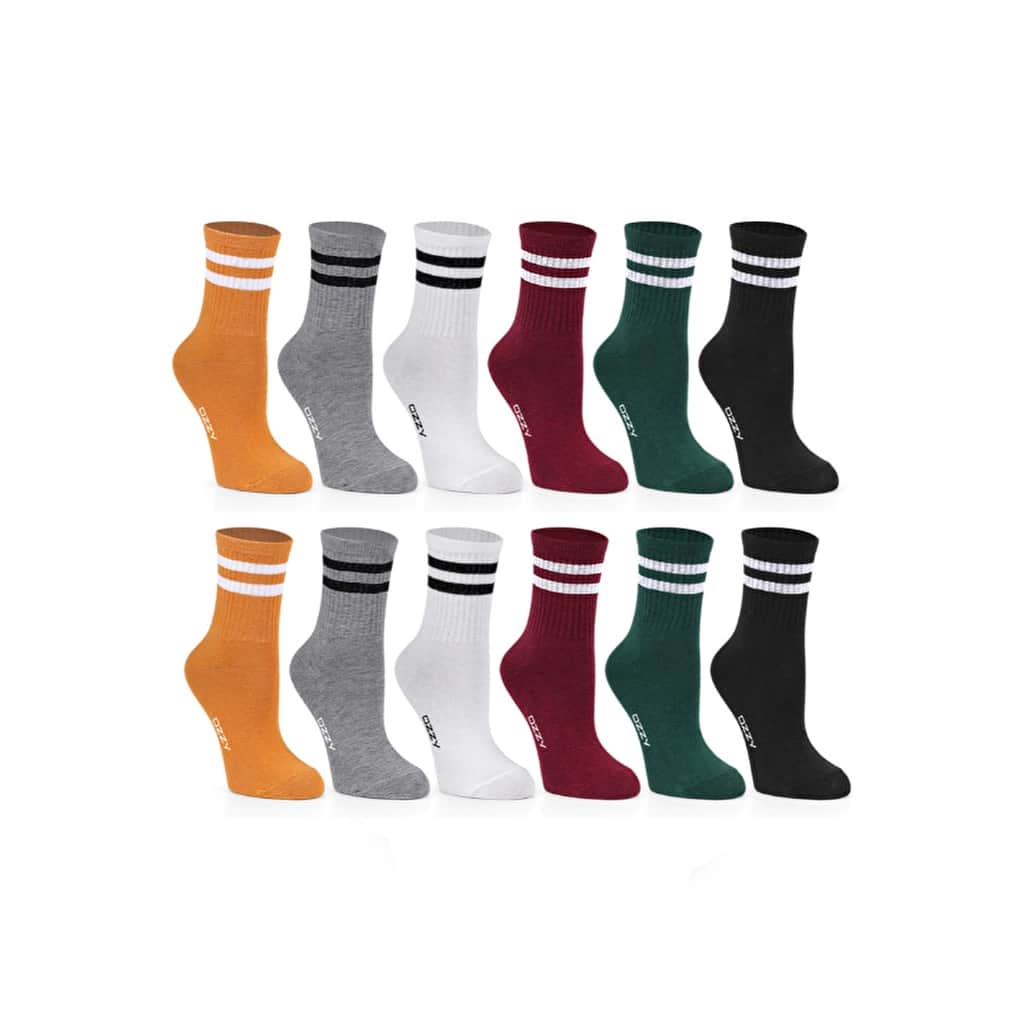 Ozzy Socks Women's 12-pack Striped Tennis Socks 36/40 - 1