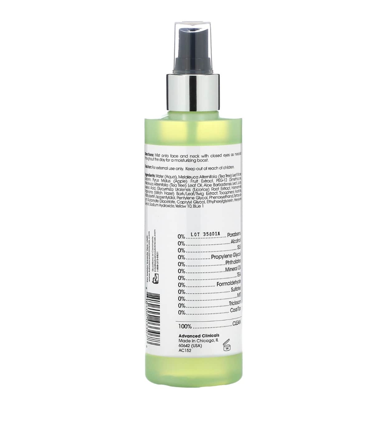Advanced Clinicals Oil Control Toner Tea Tree + Witch Hazel 237 ml - 2