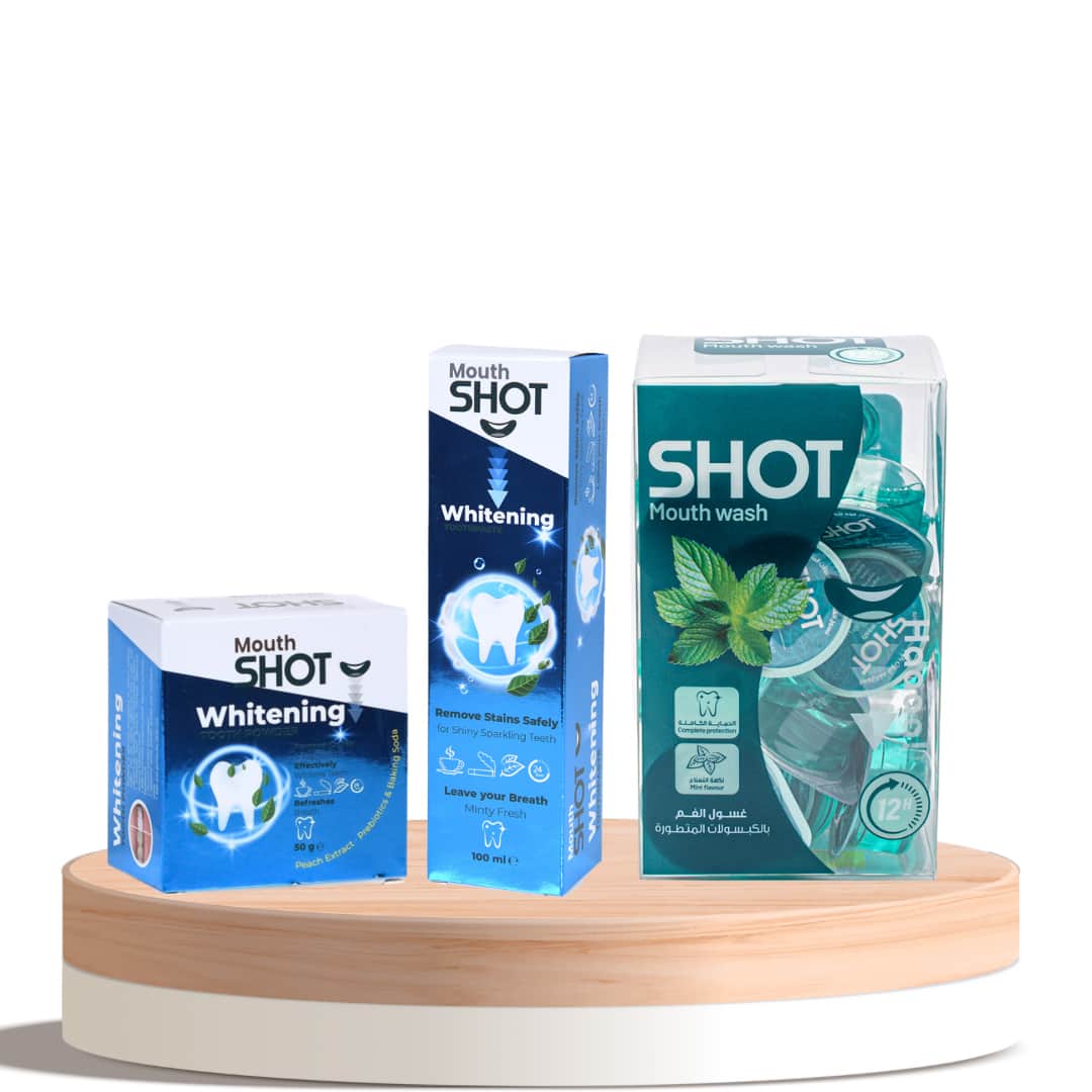 Teeth Whitening & Oral Care Set from Mouth Shot – 3 Products - 1