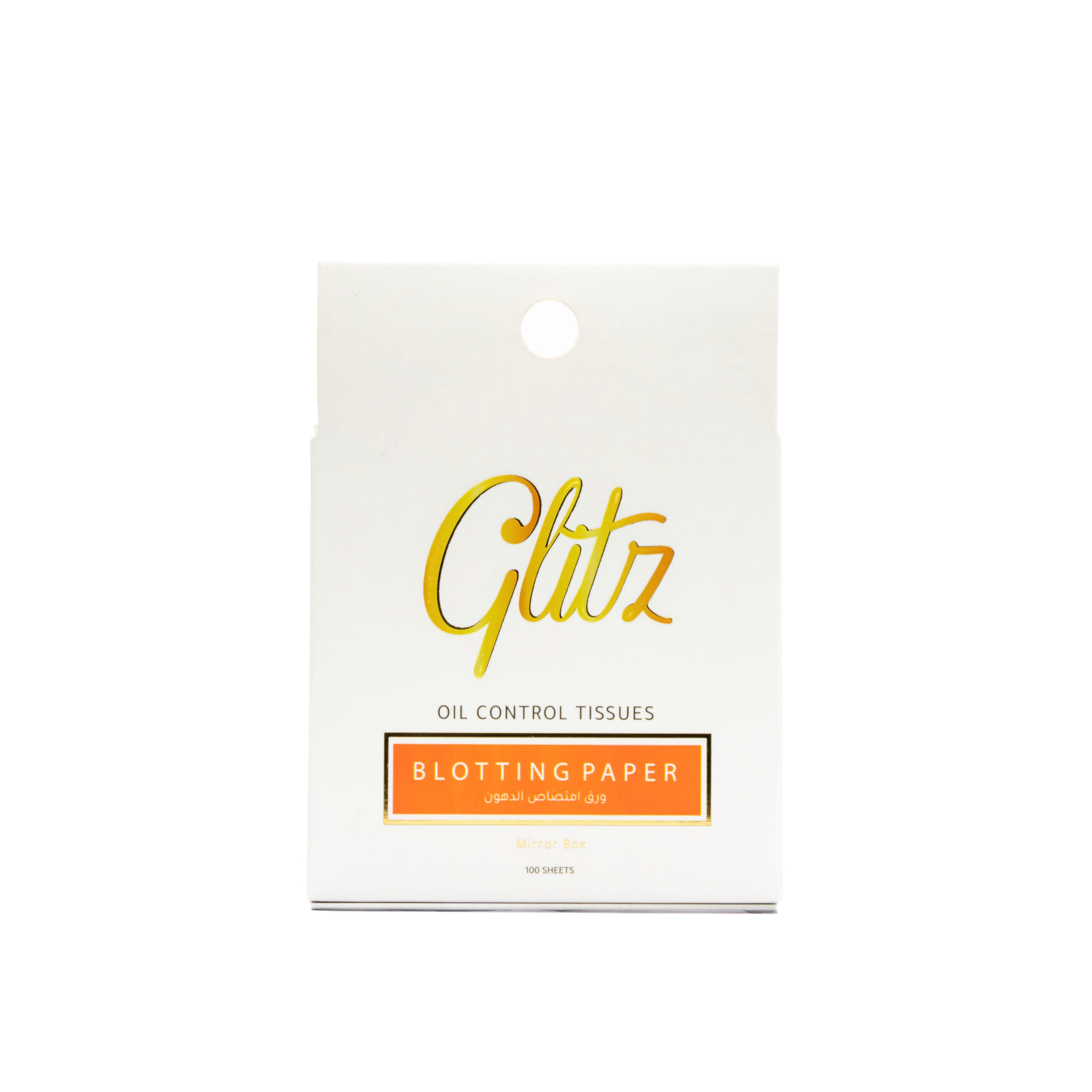 Grease Absorbent Paper with Mirror Box by Glitz, 100 Sheets