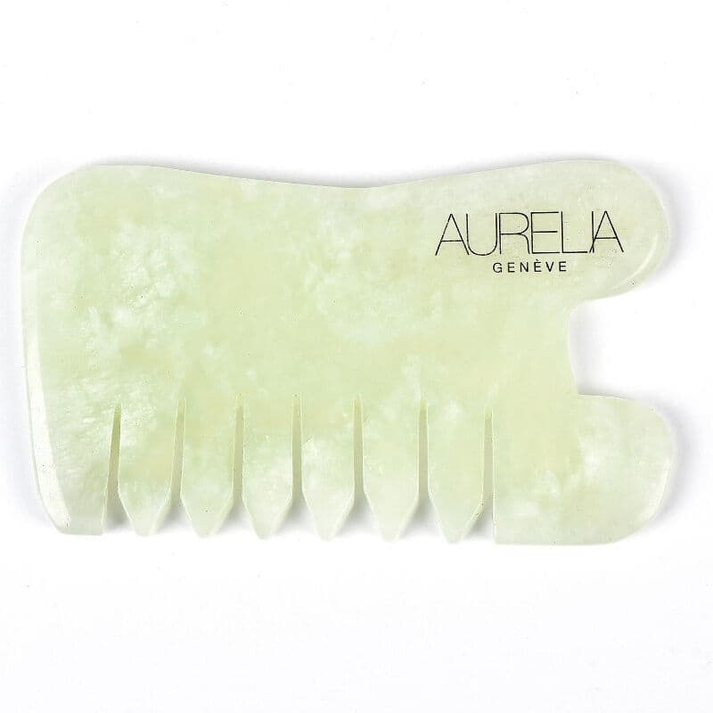 Aurelia Geneve Jade Comb Gua Sha Massage Stone for Facial Care
