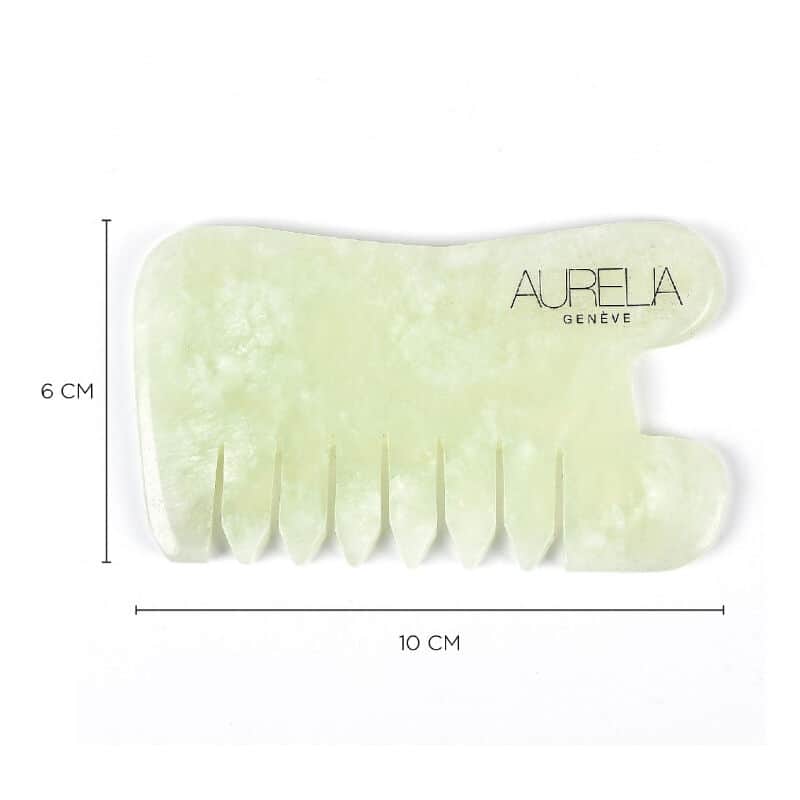 Aurelia Geneve Jade Comb Gua Sha Massage Stone for Facial Care - 2