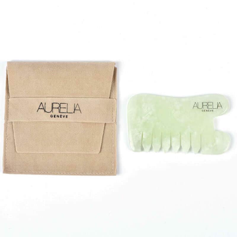 Aurelia Geneve Jade Comb Gua Sha Massage Stone for Facial Care - 4