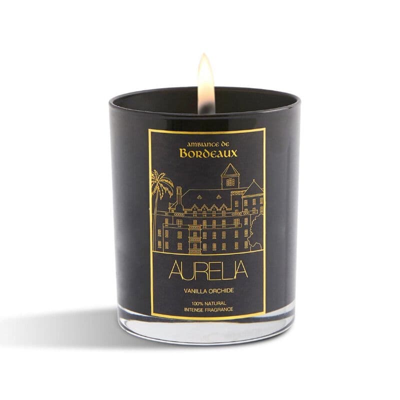 Aurelia Geneve Vanilla Orchid Scented Candle - Black