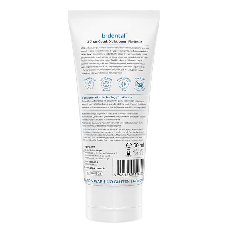 B-good B-dental 3-7 years Old Children's Toothpaste Fluoride-free Fruit Carnival 50 ml - 1