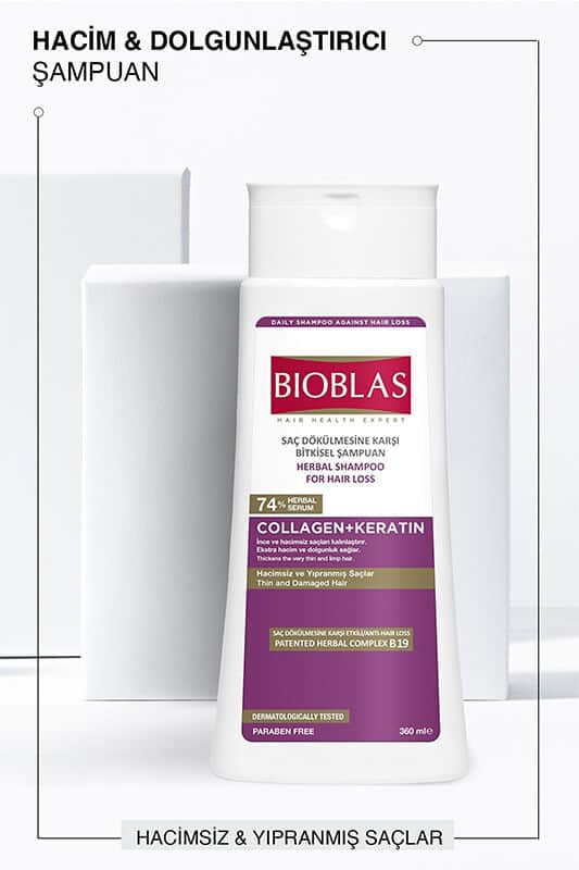 Bioblas Anti Hair Loss Shampoo Collagen + Keratin 360 ml - 2
