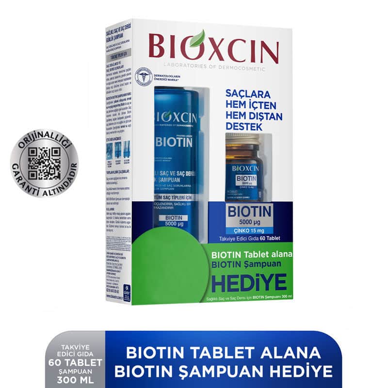 Bioxcin Biotin Set: Biotin Shampoo 300 ml + Biotin 5000 mg 60 tablets - 3