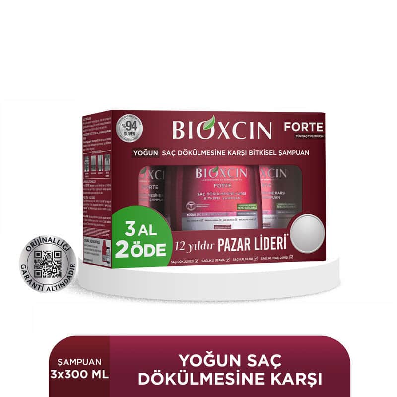 Bioxcin Forte Shampoo For Intensive Hair Loss 3 x300 ml - 3