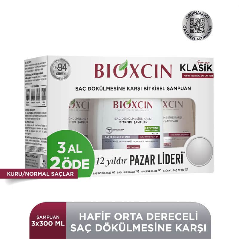 Bioxcin Genessis Classic Shampoo For Normal To Dry Hair 3 x300 ml - 3