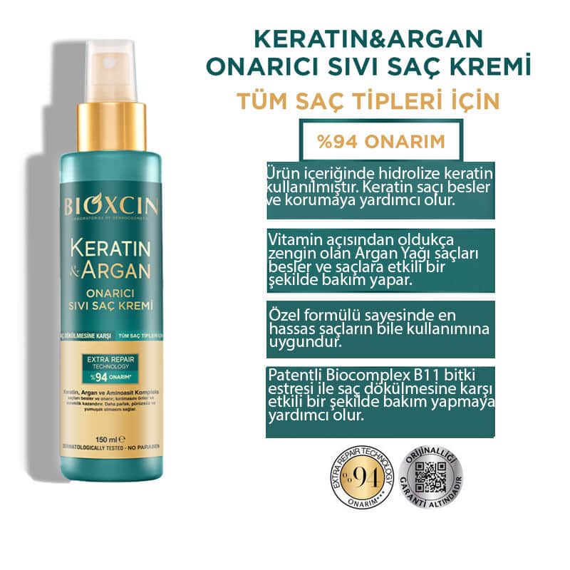 Bioxcin Keratin And Argan Repair Liquid Conditioner 150 ml - 2