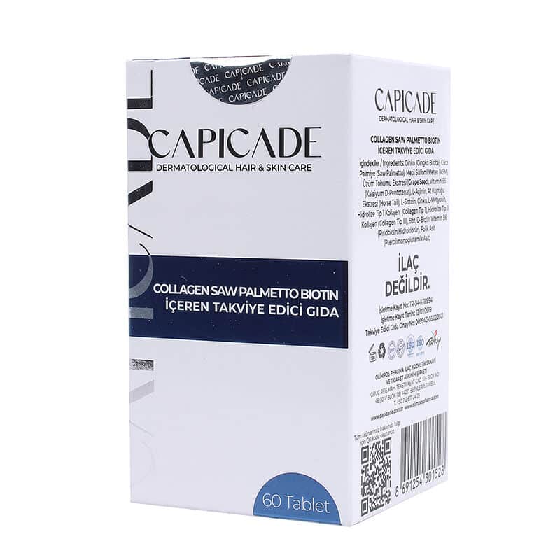 Capicade Collagen Saw Palmetto Biotin Containing Supplementary Food 60 tablets - 3