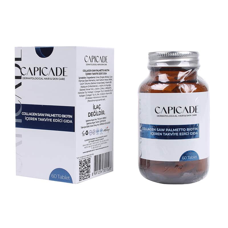 Capicade Collagen Saw Palmetto Biotin Containing Supplementary Food 60 tablets - 4