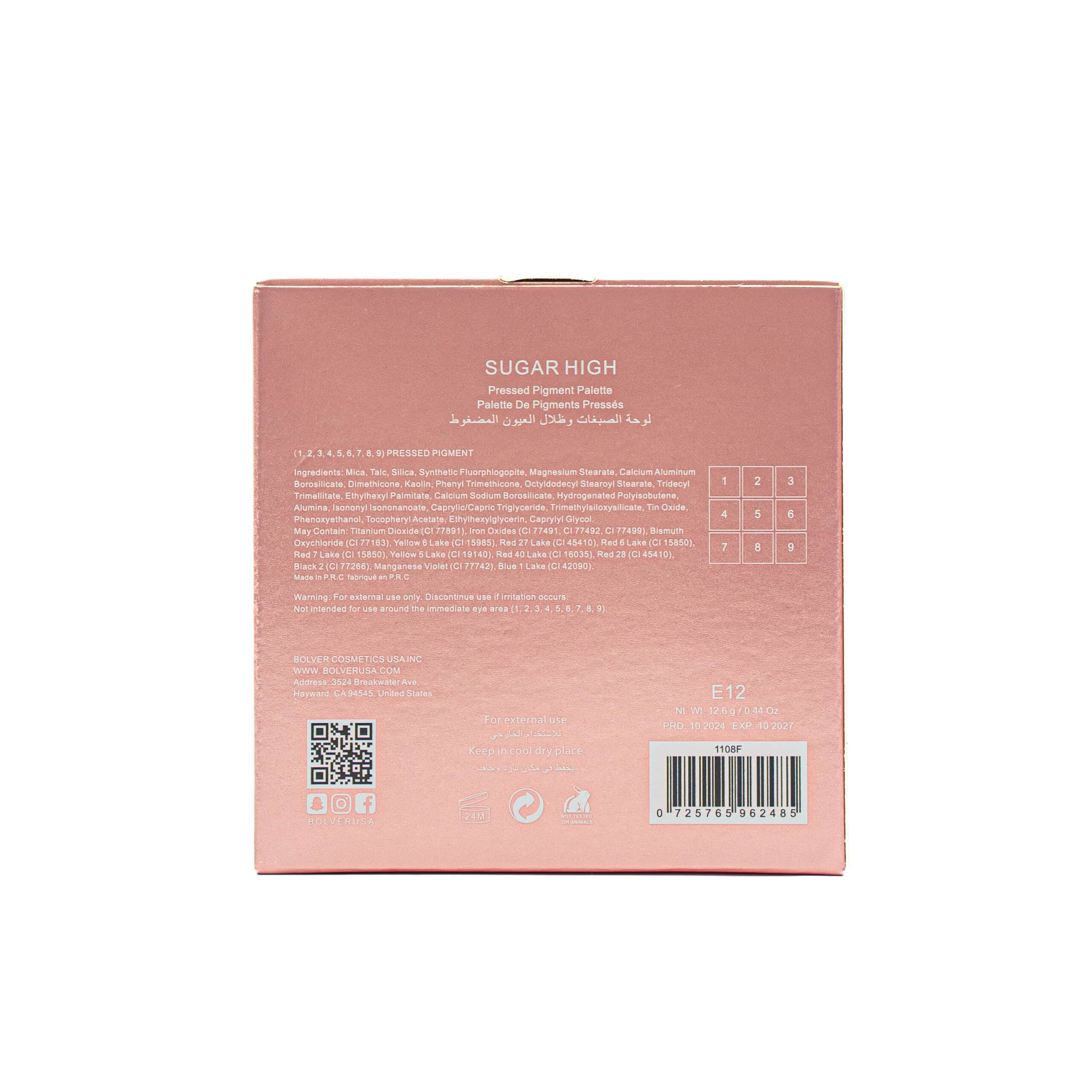 9-Color Eyeshadow Palette - By Polver E12 - 3