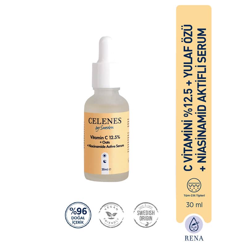 Celenes By Sweden Vitamin C 25 + Oat Milk Niacinamide Active Serum 30 ml - 2