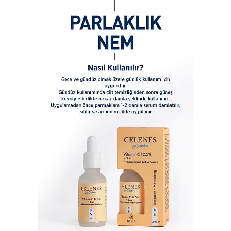 Celenes By Sweden Vitamin C 25 + Oat Milk Niacinamide Active Serum 30 ml - 3