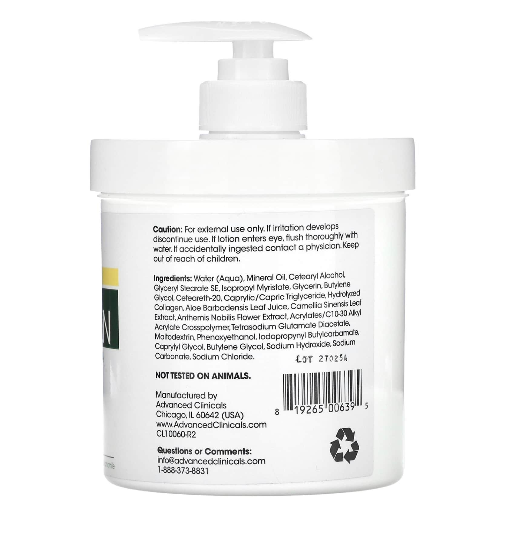 Advanced Clinicals Spa Size Collagen 454 g - 2