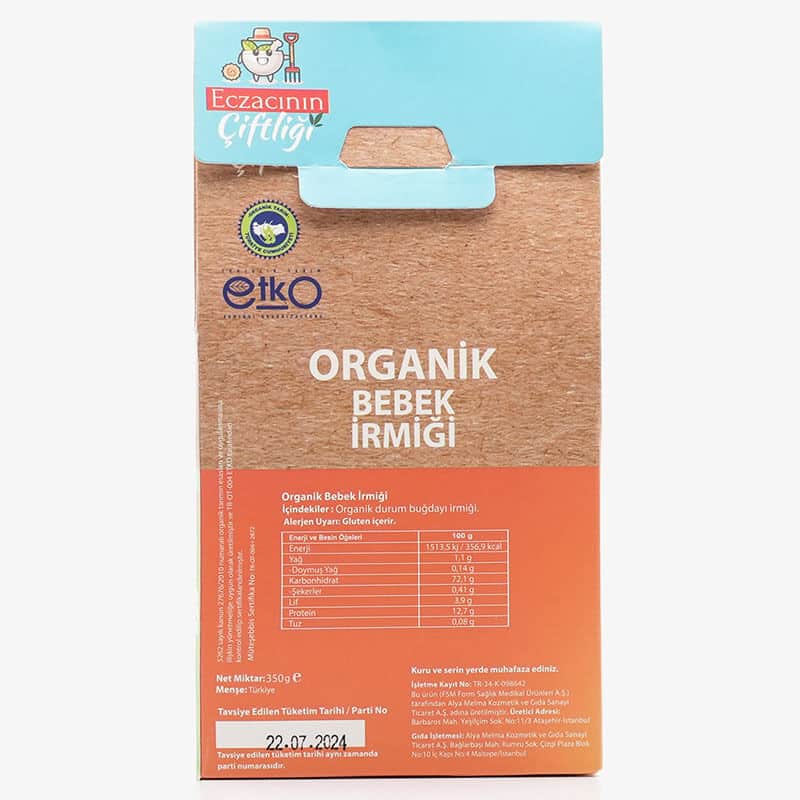 Eczacının Çiftliği Organic Baby Semolina 350 gr - 2