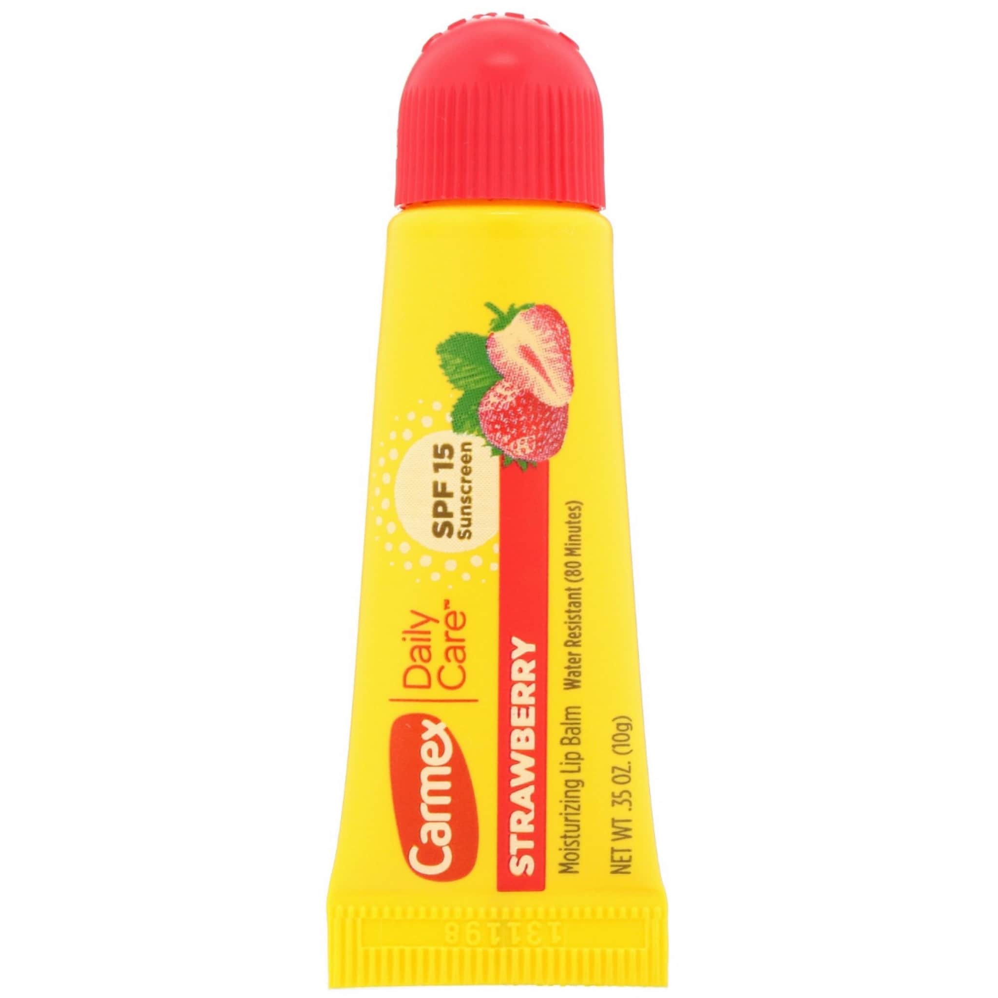 Carmex Strawberry Lip Balm Stick SPF 15 - 10g Moisturizer - 1