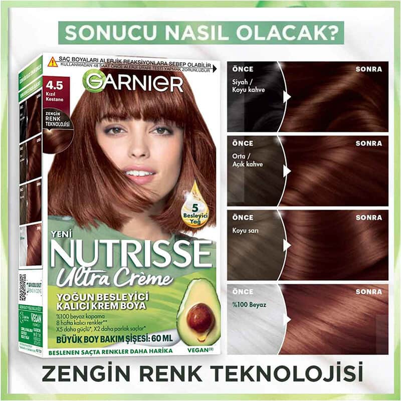 Garnier Nutrisse Ultra Creme Intense Nourishing Hair Dye - Red Chestnut - 2