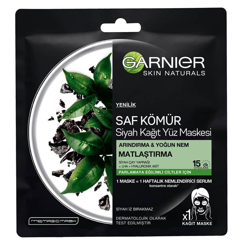Garnier Pure Charcoal Black Sheet Mask Mattifying 28 gr - 1