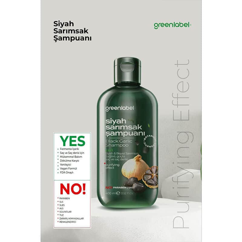 Greenlabel 2 in 1 white And Black Garlic Shampoo 400 ml - 2