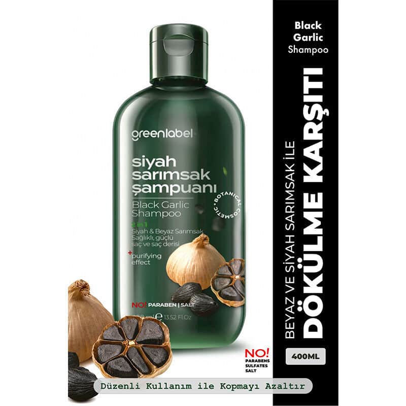 Greenlabel 2 in 1 white And Black Garlic Shampoo 400 ml - 3