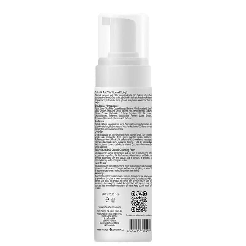 Idea Derma Salicylic Acid Face Wash Foam 200 ml - 2