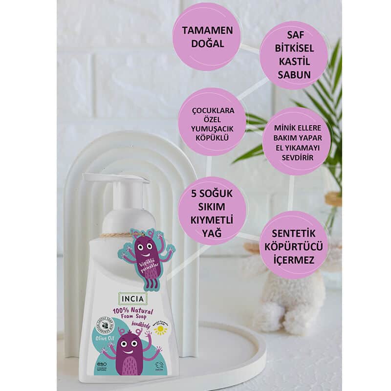 Incia Olive Oil Natural Foam Soap For Children 200 ml - 4
