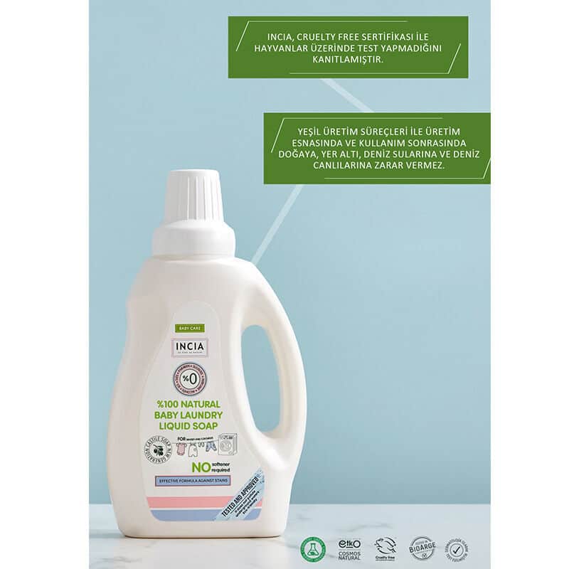 INCIA Natural Baby Laundry Detergent, 750ml - Eco-Friendly Clean - 2