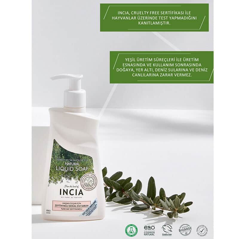 Incia Olive Oil Natural Liquid Soap For Sensitive Skin 250 ml - 2
