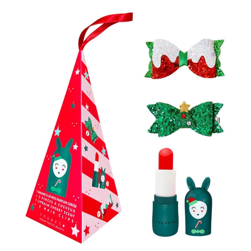 Inuwet Christmas Set-cherry Scented Lip Balm And 2 clips - 3