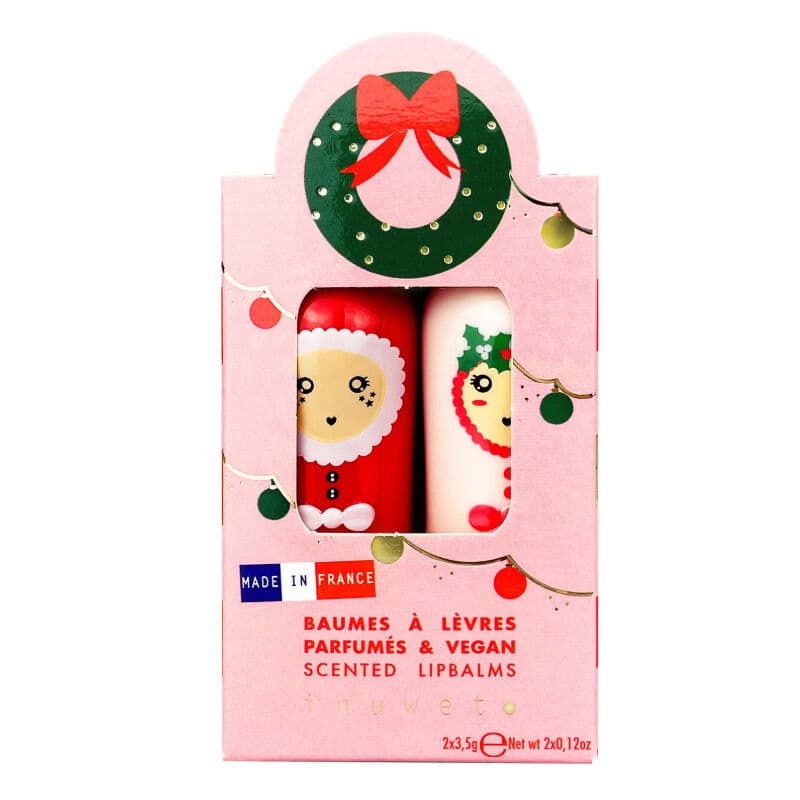 Inuwet Bow Figure Lip Balm Set Of 2 - Mango And Cotton Candy