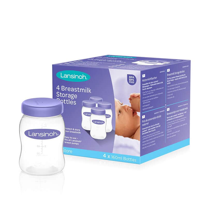 Lansinoh Breast Milk Storage Bottles 4 x 160 ml - 1