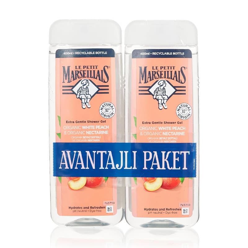 Le Petit Marseillais Shower Gel Peach & Nectar 400 ml X2