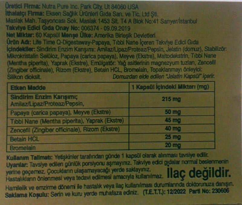 Lifetime Q-Digestaway 60 Capsules - Digestive Health Support - 2