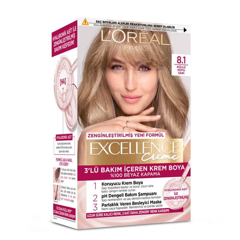 L'Oréal Paris Excellence Creme Hair Dye - 8.1 ashy Dark Blonde - 1