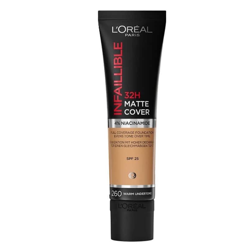 L'Oréal Paris Infaillible 32 h Matte Cover High Coverage Foundation - 260 warm Undertone 30 ml - 1