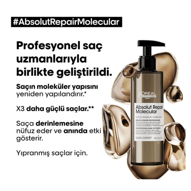 Loreal Professionnel Absolut Repair Molecular Serum For Damaged Hair 250 ml - 4