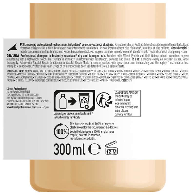 Loreal Professionnel Absolut Repair Damaged Hair Shampoo 300 ml - 3