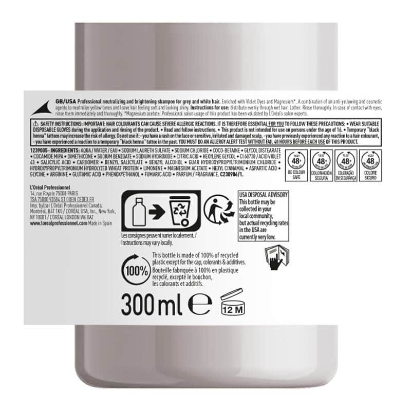 L'Oreal Professionnel Purple Shampoo for Gray & White Hair 300ml - 3