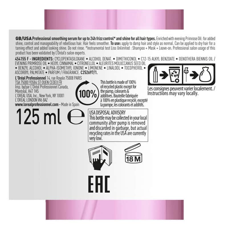 Loreal Professionnel Serie Expert Anti-frizz And Intense Softness Oil 125 ml - 3
